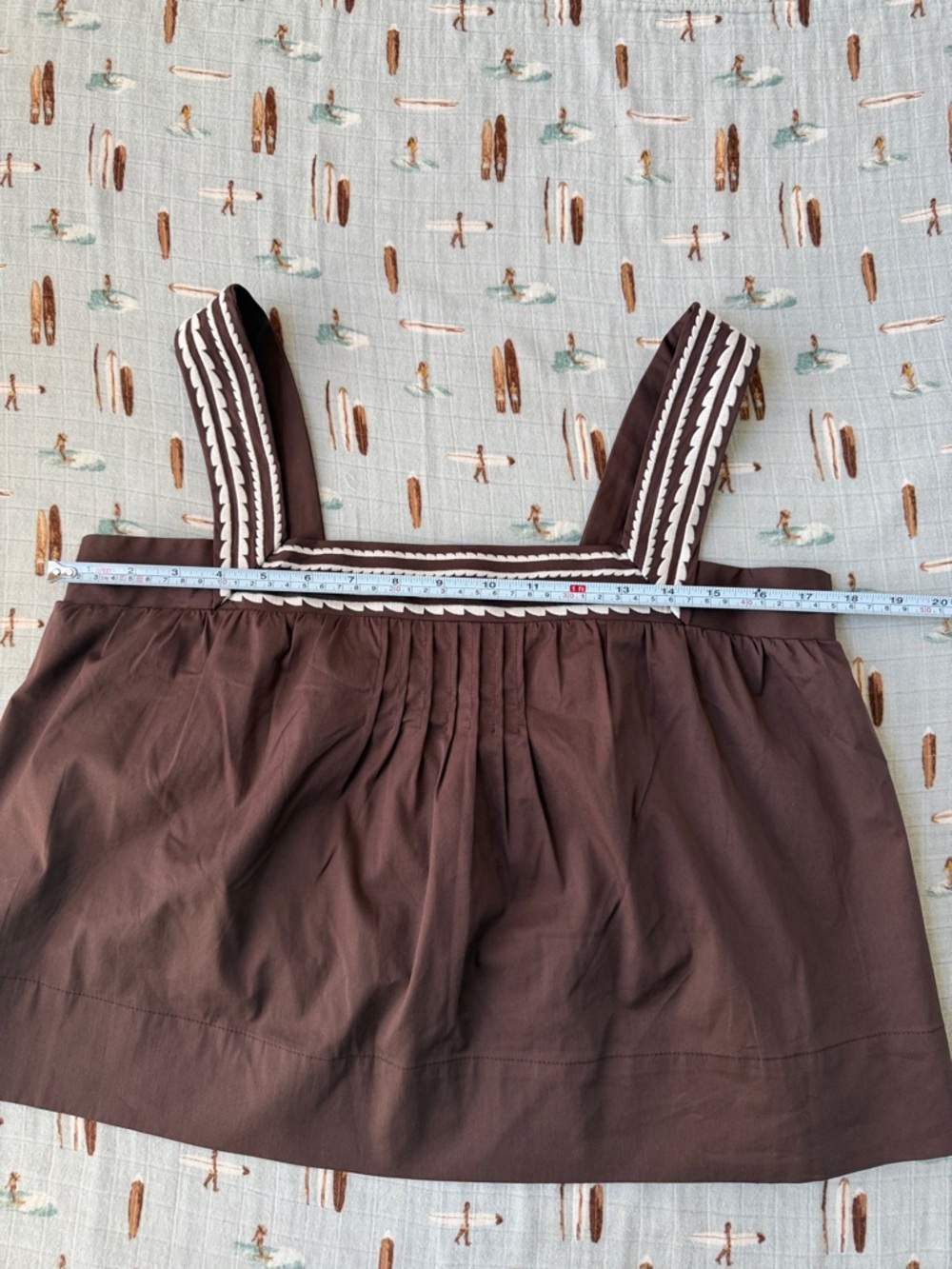 Caroline Constas Brown Two-Piece Set with Cream Embroidered Trim - Picture 10 of 14